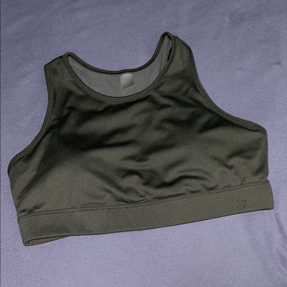 Alpine XL olive green super soft sports bra‎ racerback mesh thicker